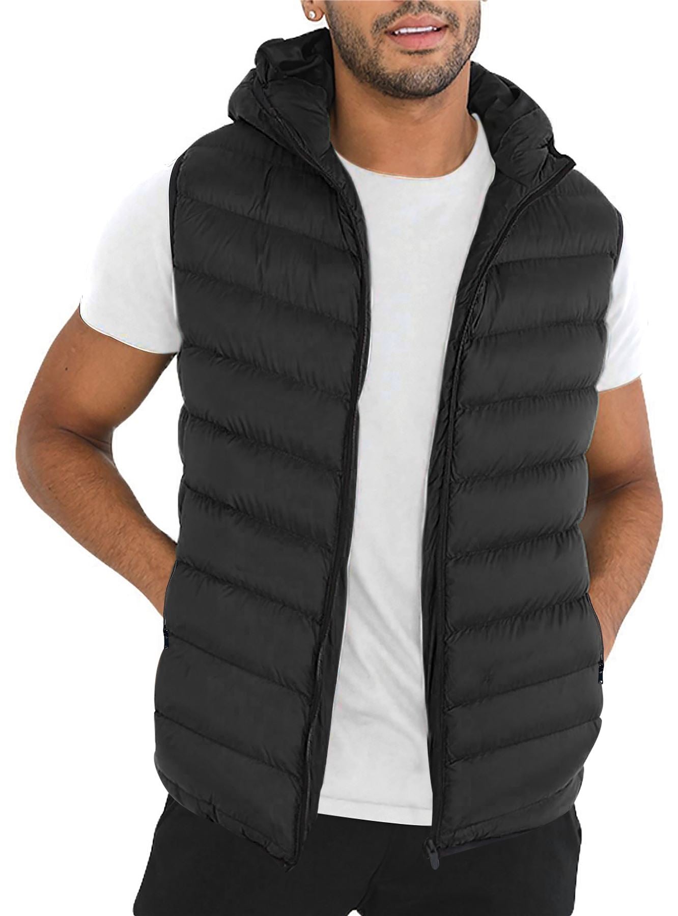Spindle Mens Quilted Padded Gilet Outdoor Sleeveless Coat Body Warmer Zip Side Pockets