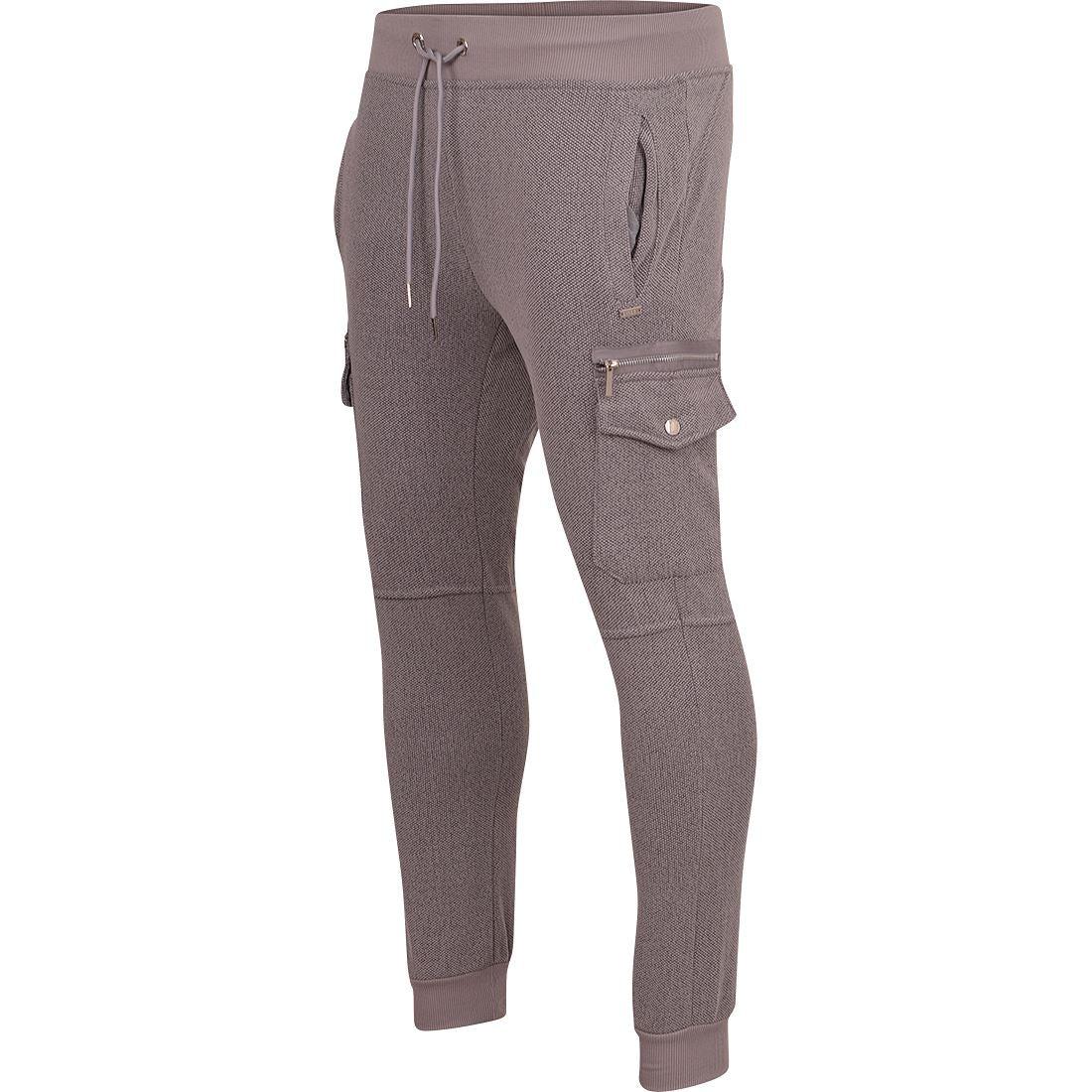 D-Rock Mens Fleece Cargo Multi Pocket Cuffed Jogging Bottoms Tracksuit Trousers