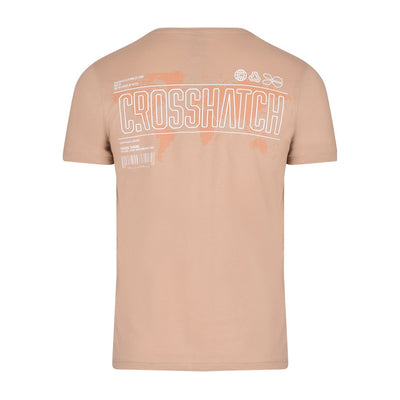 Mens Crosshatch Designer T-Shirt World Map Tee Crew Neck Short Sleeve Top