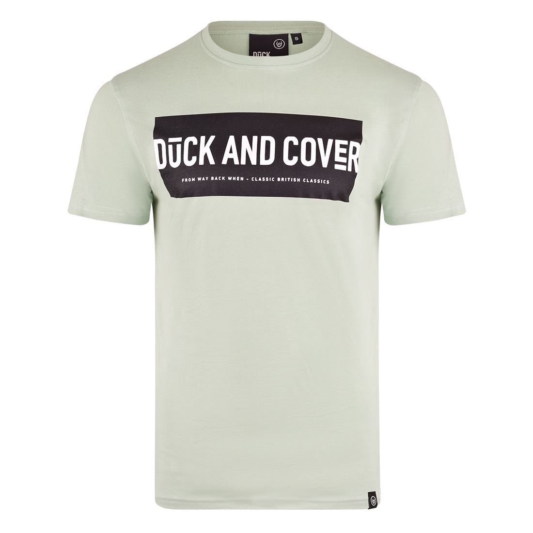 Duck and Cover Designer Mens Signature Logo Designer Short Sleeved T-Shirt Top