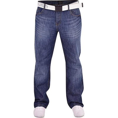Men's Smith and Jones Designer Batusa Straight Leg Regular Fit Relaxed Denim Jeans