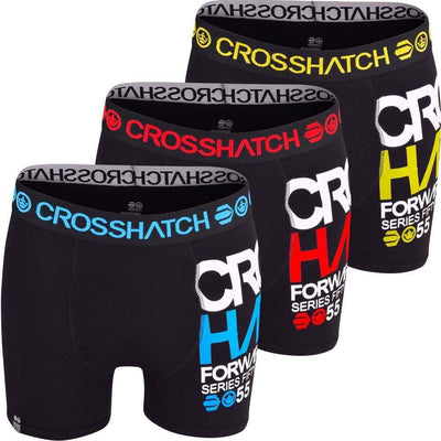 Crosshatch 3 Pack Mens Designer Boxer Shorts Boxers Underwear Trunks Gift Set