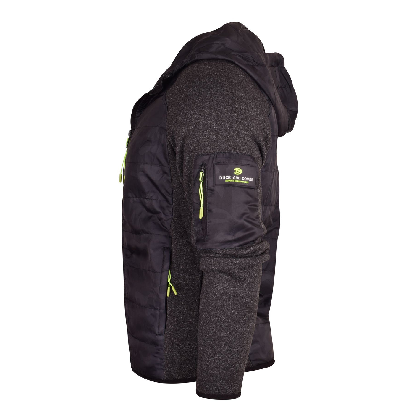 Duck and Cover Mens Full Zip Hooded Designer Camo Jacket Zip Pockets Hoodie Coat