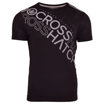 Crosshatch Men's Short Sleeved Crew Neck T Shirt Graphic Large Logo Cotton Tee