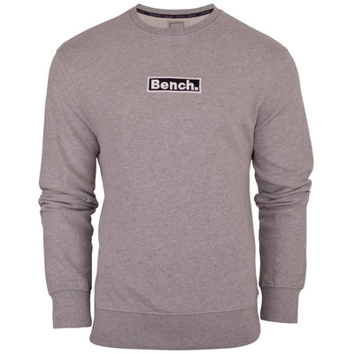 Bench Mens Light Grey Long Sleeved Sports Training Top Crew Neck Sweatshirt Gym Light Grey