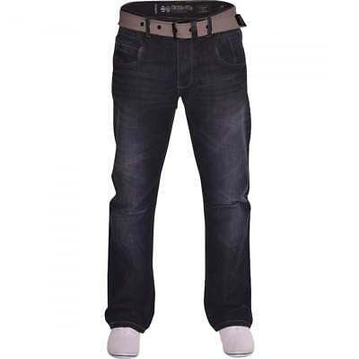 Crosshatch Mens Hardwearing Durable Quality Denim Jeans Straight Leg Dark Blue