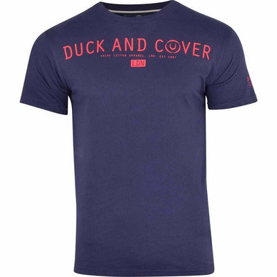 Duck and Cover Designer Mens Signature Logo Designer Short Sleeved T-Shirt Top