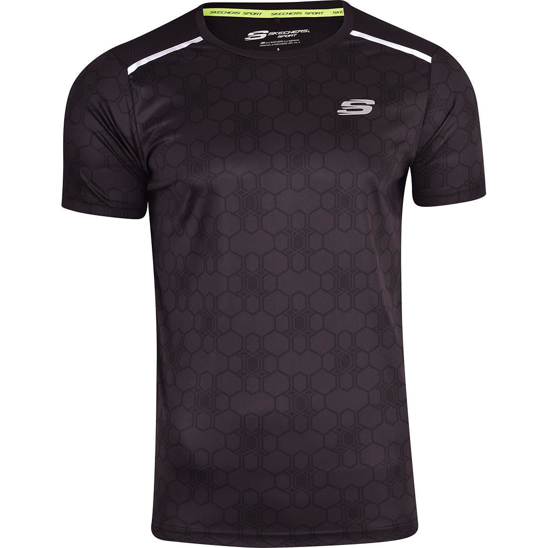 Skechers Men’s Sports Running T Shirt Gym Activewear Short Sleeved Breathable Mesh Back Panel