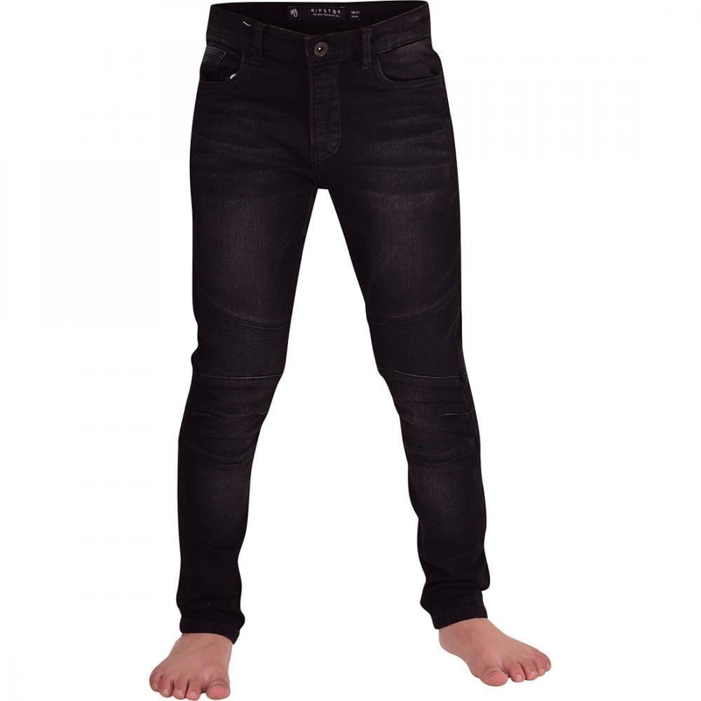 Ripstop Boys Childrens Skinny Stretch Slim Fit Denim Jeans Adjustable Inner Waistband