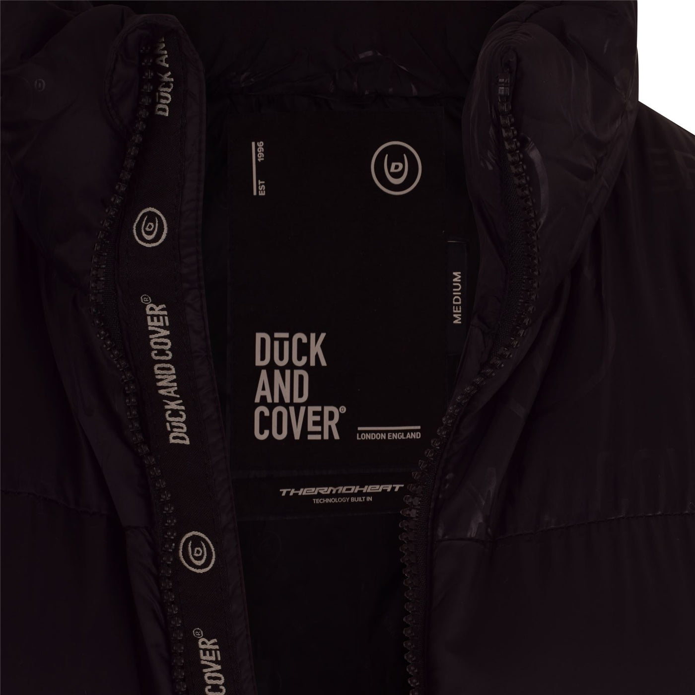 Duck and Cover Mens Quilted Padded Puffer with Thermoheat Technology, Warm Winter Coat Outdoor Jacket Zipped Side and Inner Zip Pocket and Inner Cuff