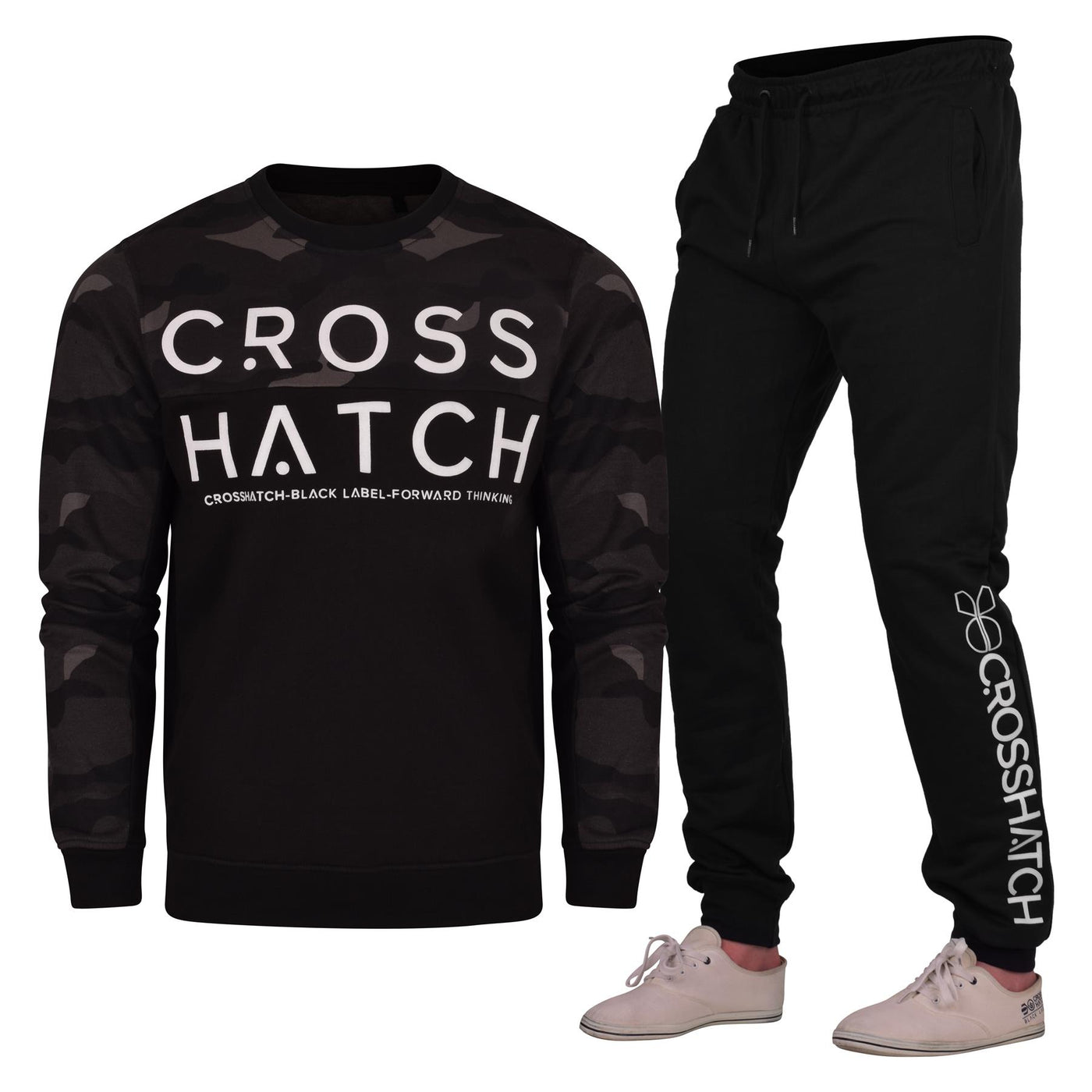 Crosshatch Pantalon de Jogging Combast Homme Bleu Marine Foncé Crosshatch Pantalon de Jogging Combast Homme Bleu Marine Foncé