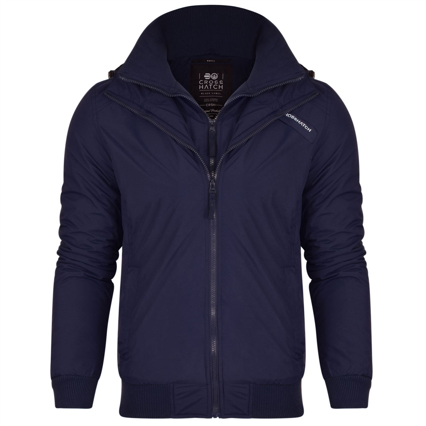 Crosshatch Mens Hooded Jacket | Fleece Lined Body| Double Layer Coat Hoodie Zipped Wind Breaker Zip Pockets