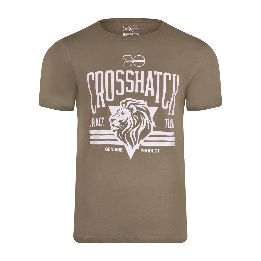 Mens Crosshatch 5 Pack T-Shirts Multipack Logo Tees Summer Holiday Cotton Tops