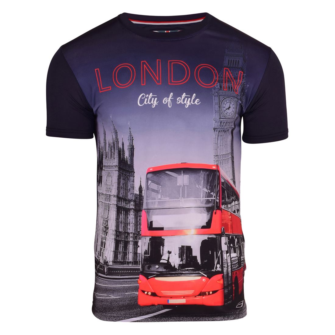 Mens London Graphic T Shirt Iconic Red Bus Big Ben Tee Summer UK Gift Top